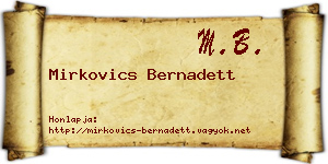 Mirkovics Bernadett névjegykártya
